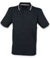 H482 Henbury Coolplus® Tipped Polo Shirt Black / White colour image
